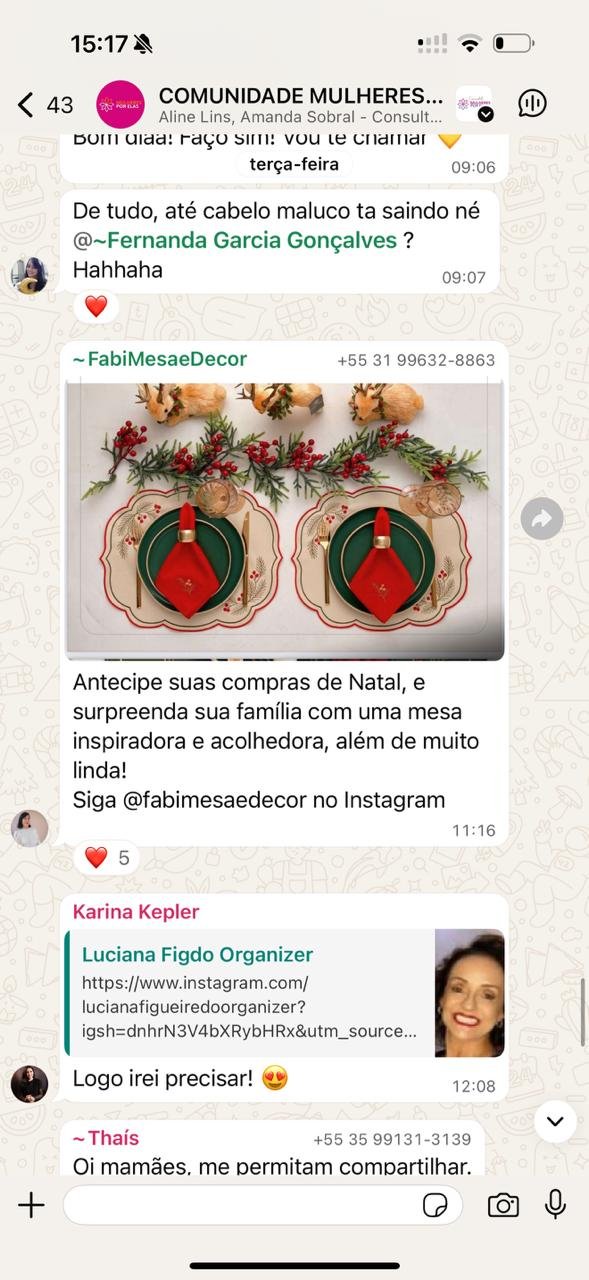 Print do grupo no WhatsApp